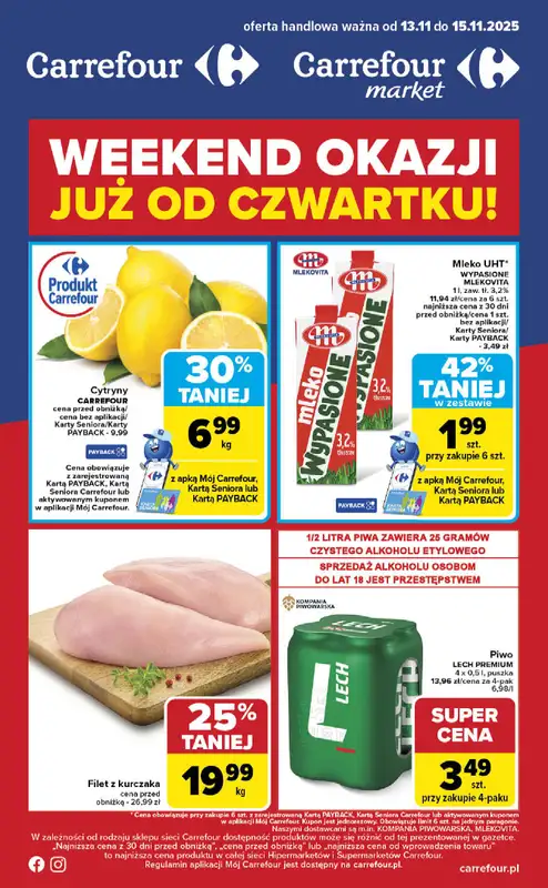 Carrefour - gazetka promocyjna Gazetka Weekend promek już od czwartku od czwartku 13.11 do soboty 15.11