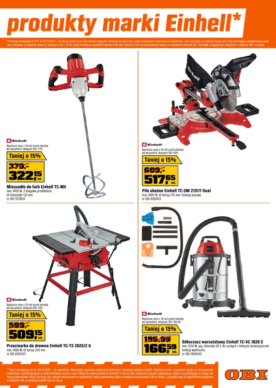 OBI - gazetka promocyjna Gazetka od środy 12.11 do wtorku 02.12 - strona 15