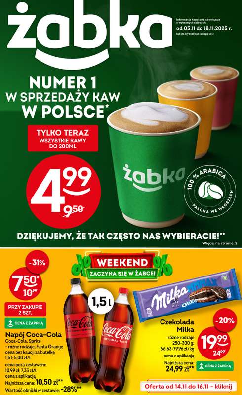 Żabka - gazetka promocyjna Gazetka od środy 05.11 do wtorku 18.11