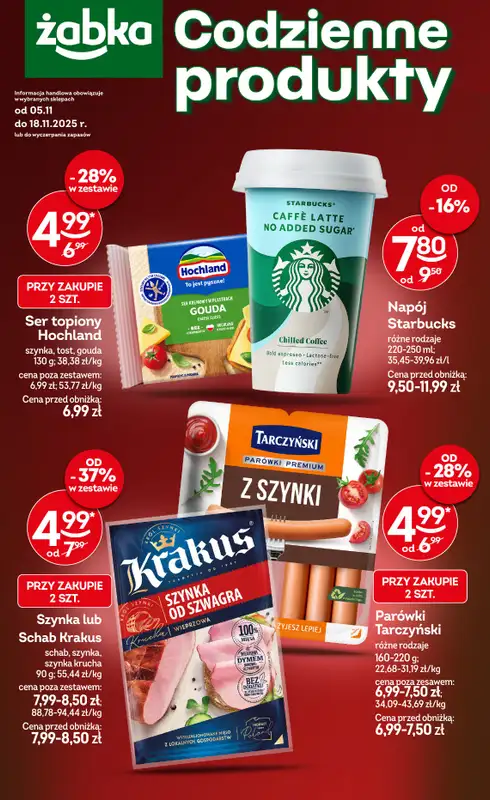 Żabka - gazetka promocyjna Gazetka Spożywcza od środy 05.11 do wtorku 18.11
