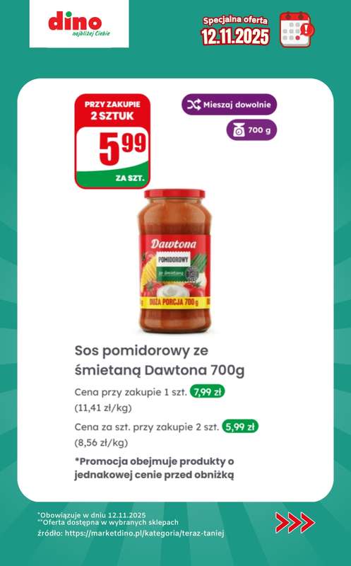 Dino - gazetka promocyjna Specjalna oferta na 12.11.2025 - promocje spoza gazetki od środy 12.11 do środy 12.11 - strona 7