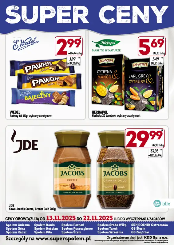 Społem - Blisko i Korzystnie - gazetka promocyjna Super ceny! od czwartku 13.11 do soboty 22.11 - strona 2