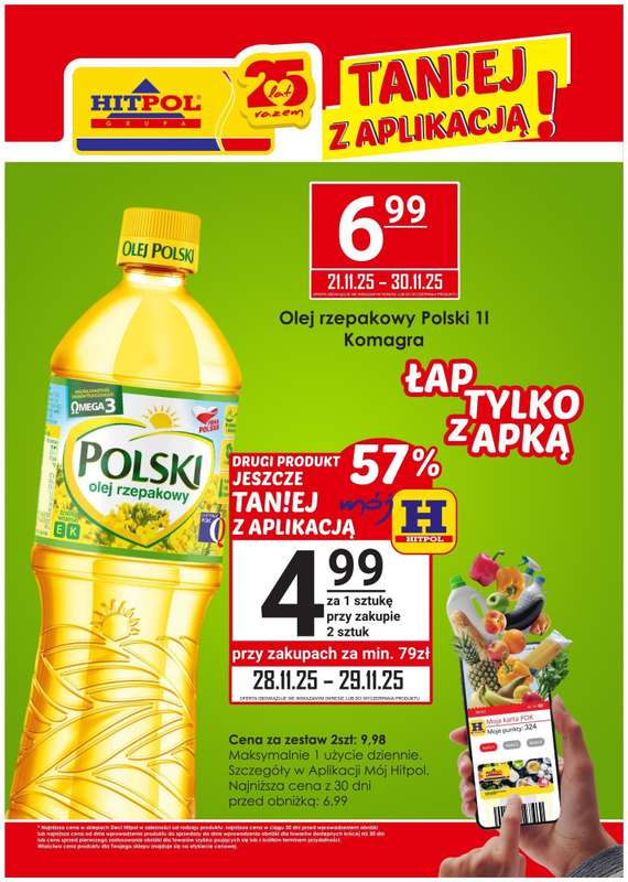 Hitpol - gazetka promocyjna Taniej z Aplikacją Mój Hitpol! od piątku 21.11 do niedzieli 30.11