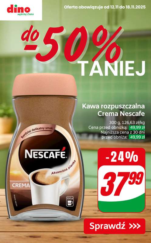 Dino - gazetka promocyjna Do -50% taniej od czwartku 13.11 do wtorku 18.11