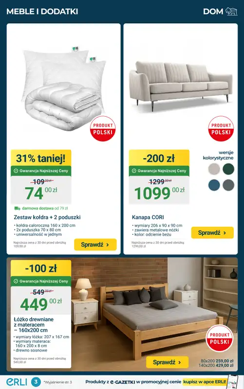 Erli - gazetka promocyjna Black Weeks – TOP HITY: Meble i ozdoby do domu! od środy 12.11 do niedzieli 16.11 - strona 3