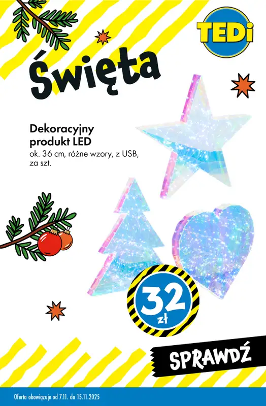 Tedi - gazetka promocyjna Świąteczne dekoracje w SUPERCENACH od środy 12.11 do soboty 15.11 - strona 7