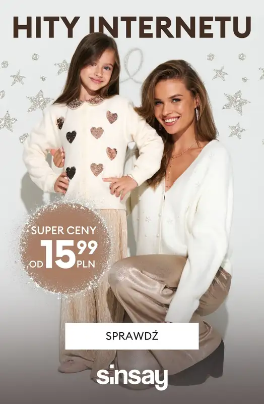 Sinsay - gazetka promocyjna HITY Internetu! od środy 12.11 do wtorku 18.11