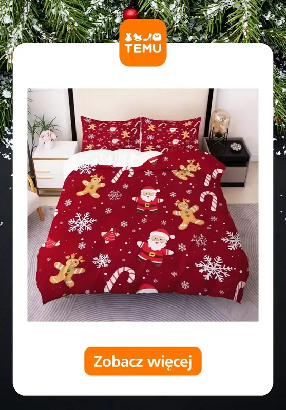 Prezenty - gazetka promocyjna Temu | Świąteczne pościele od czwartku 13.11  - strona 9