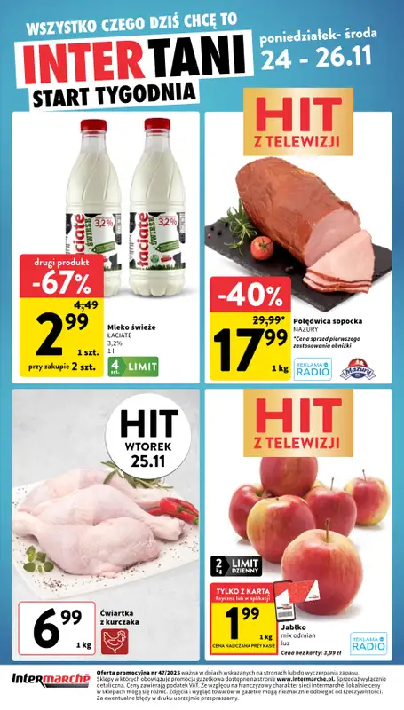 Intermarche - gazetka promocyjna Intertani start tygodnia  
