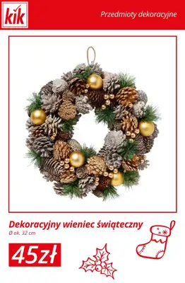 KiK - gazetka promocyjna Świąteczne dekoracje – od 15 zł od środy 12.11  - strona 9