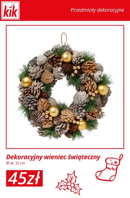 KiK - gazetka promocyjna Świąteczne dekoracje – od 15 zł od środy 12.11  - strona 9