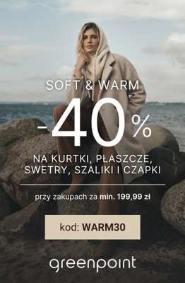 Greenpoint - gazetka promocyjna -30% na kurtki, płaszcze, swetry, czapki i szaliki od środy 12.11 