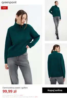 Greenpoint - gazetka promocyjna -30% na kurtki, płaszcze, swetry, czapki i szaliki od środy 12.11  - strona 5