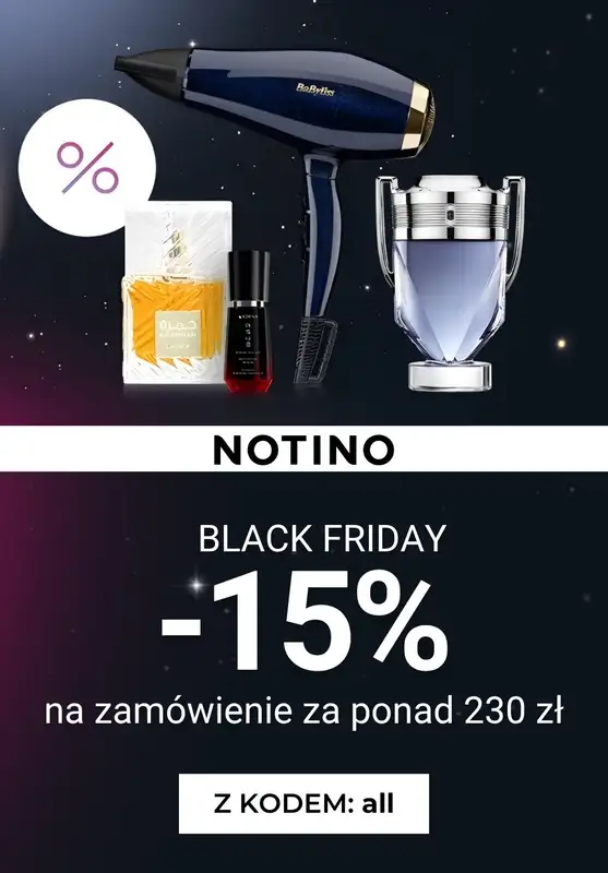 BLACK FRIDAY - gazetka promocyjna Notino | -15% na zamówienie od 230 zł od środy 12.11 do niedzieli 16.11