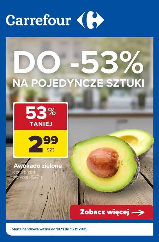 Carrefour - gazetka promocyjna Do -53% na pojedyncze sztuki od środy 12.11 do soboty 15.11
