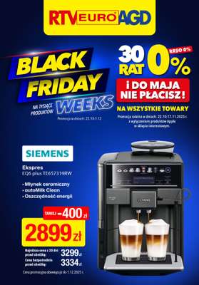RTV EURO AGD - gazetka promocyjna BLACK FRIDAY WEEKS od środy 12.11 do poniedziałku 17.11
