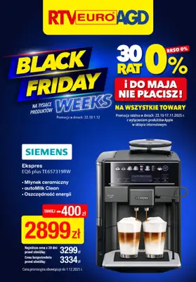 RTV EURO AGD - gazetka promocyjna BLACK FRIDAY WEEKS od środy 12.11 do poniedziałku 17.11