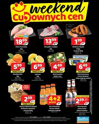 Delfin - gazetka promocyjna Weekend cudownych cen od czwartku 13.11 do niedzieli 16.11