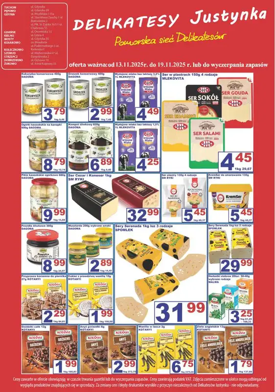 Delikatesy Justynka - gazetka promocyjna Plakaty promocyjne od czwartku 13.11 do środy 19.11 - strona 3