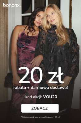 bonprix - gazetka promocyjna 20 ZŁ rabatu + darmowa dostawa z KODEM! od czwartku 13.11 do czwartku 13.11