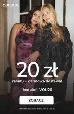 bonprix - gazetka promocyjna 20 ZŁ rabatu + darmowa dostawa z KODEM! od czwartku 13.11 do czwartku 13.11