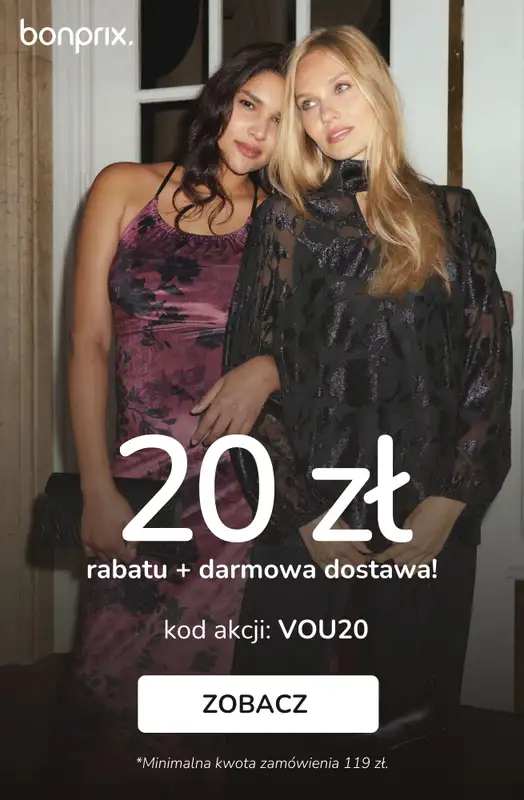 bonprix - gazetka promocyjna 20 ZŁ rabatu + darmowa dostawa z KODEM! od czwartku 13.11 do czwartku 13.11