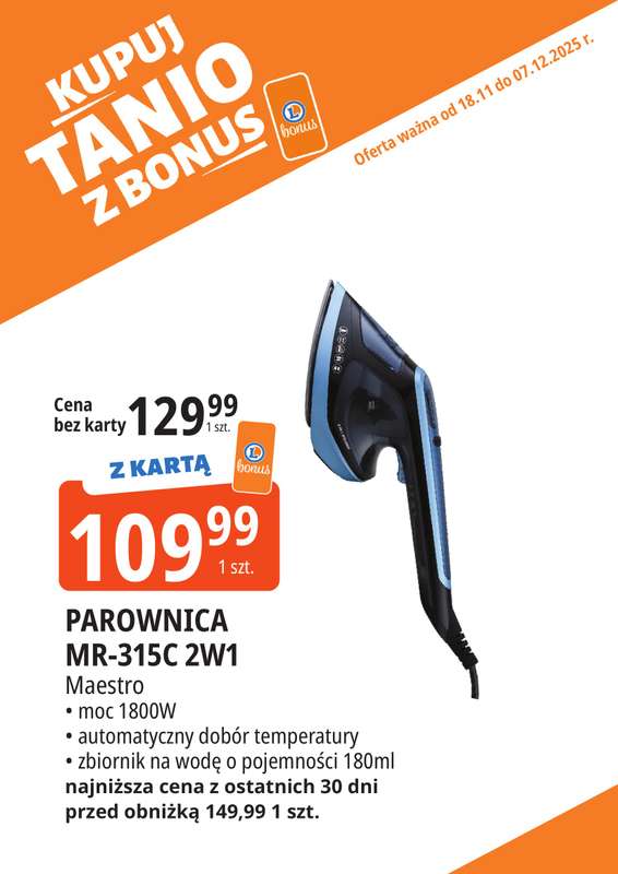 Leclerc - gazetka promocyjna Oferta E.Leclerc I Kupuj tanio z bonus od wtorku 18.11 do niedzieli 07.12