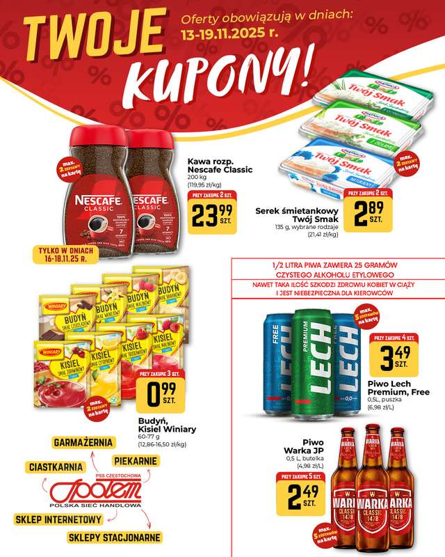 Społem Częstochowa - gazetka promocyjna Plakaty promocyjne od czwartku 13.11 do środy 19.11 - strona 2