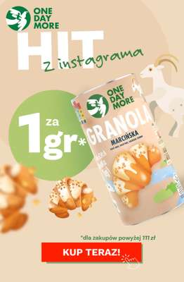 One Day More - gazetka promocyjna Granola Marcińska za 1gr* od piątku 14.11 do poniedziałku 17.11
