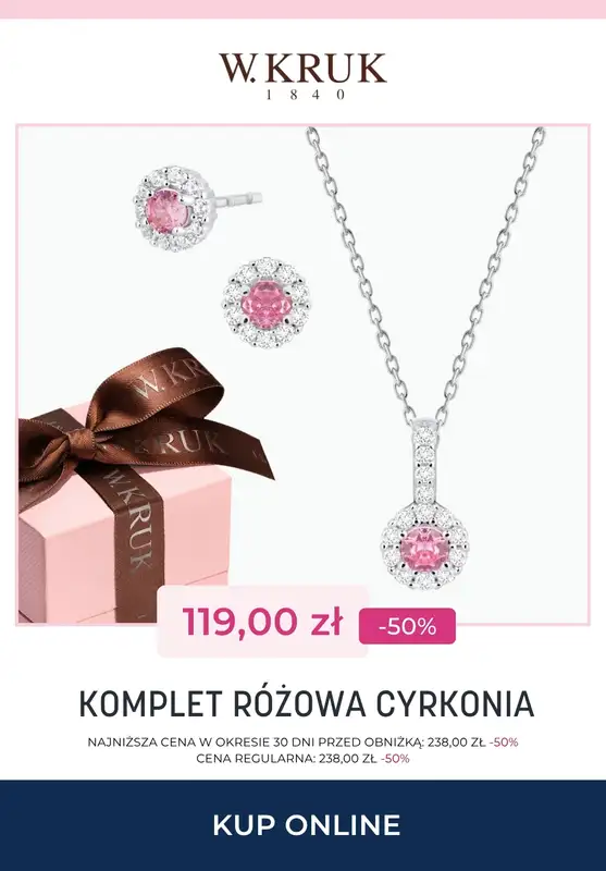 Prezenty - gazetka promocyjna W.Kruk | Do -50% na komplety biżuterii od czwartku 13.11  - strona 2
