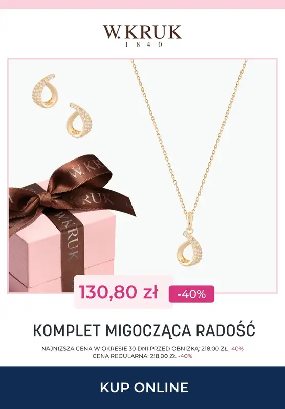 Prezenty - gazetka promocyjna W.Kruk | Do -50% na komplety biżuterii od czwartku 13.11  - strona 9