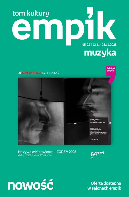 Empik - gazetka promocyjna Tom kultury: muzyka od czwartku 13.11 do wtorku 25.11