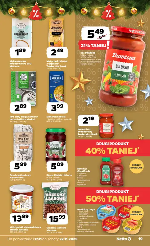 Netto - gazetka promocyjna Gazetka Spożywcza od poniedziałku 17.11 do soboty 22.11 - strona 19