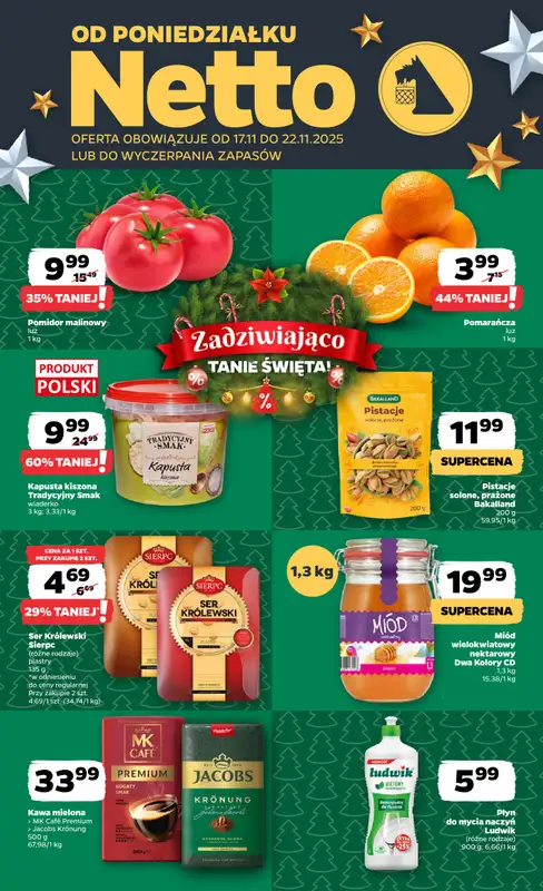 Netto - gazetka promocyjna Gazetka Spożywcza od poniedziałku 17.11 do soboty 22.11
