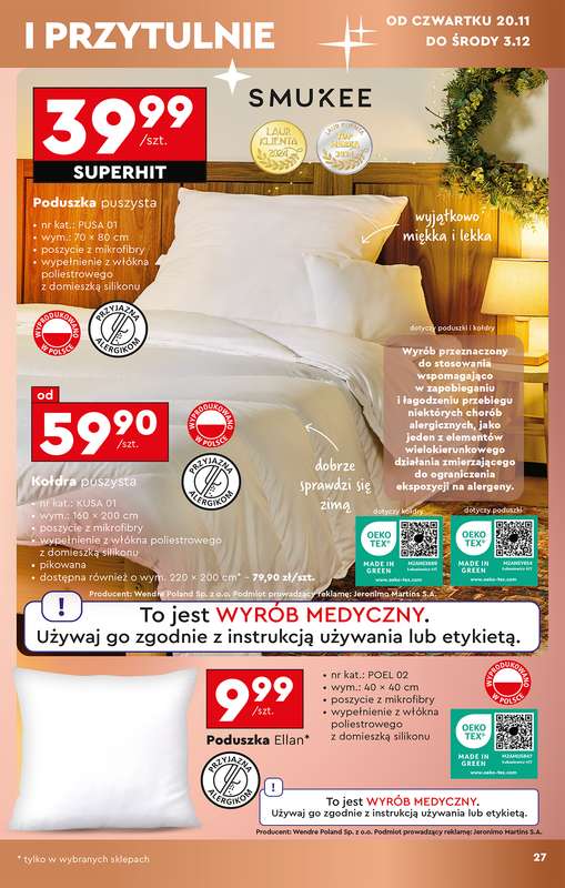 Biedronka - gazetka promocyjna Okazje tygodnia od 15.11 od soboty 15.11 do środy 03.12 - strona 29