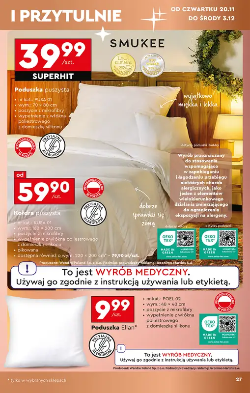 Biedronka - gazetka promocyjna Okazje tygodnia od 15.11 od soboty 15.11 do środy 03.12 - strona 29