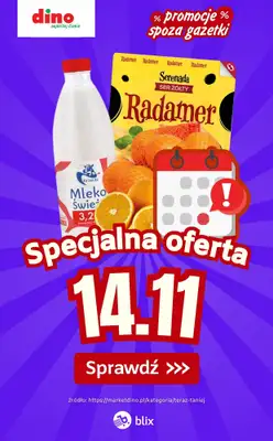 Dino - gazetka promocyjna Specjalna oferta na 14.11.2025 - promocje spoza gazetki od piątku 14.11 do piątku 14.11