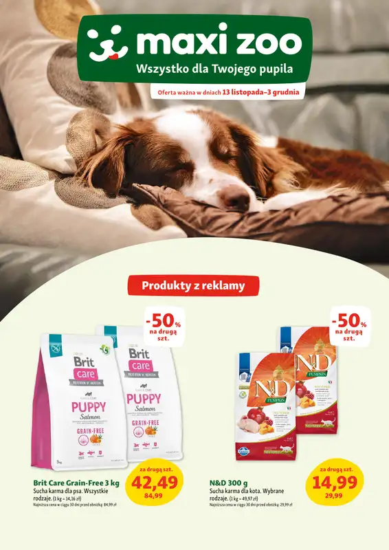 MAXI ZOO - gazetka promocyjna Gazetka  do środy 03.12