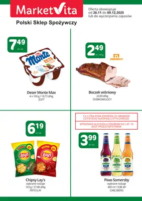 Marketvita - gazetka promocyjna Plakat promocyjny od środy 26.11 do wtorku 09.12