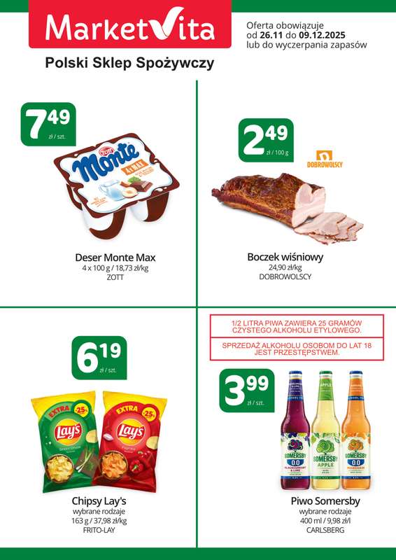Marketvita - gazetka promocyjna Plakat promocyjny od środy 26.11 do wtorku 09.12