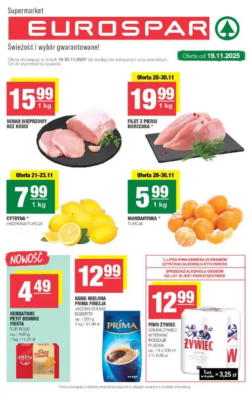 SPAR - gazetka promocyjna Gazetka Eurospar od środy 19.11 do niedzieli 30.11