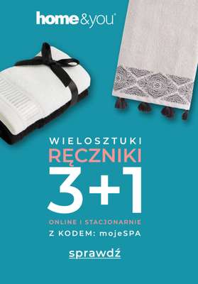 home&you - gazetka promocyjna Ręczniki 3+1 z kodem od niedzieli 16.11 do poniedziałku 01.12