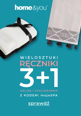 home&you - gazetka promocyjna Ręczniki 3+1 z kodem od niedzieli 16.11 do poniedziałku 01.12