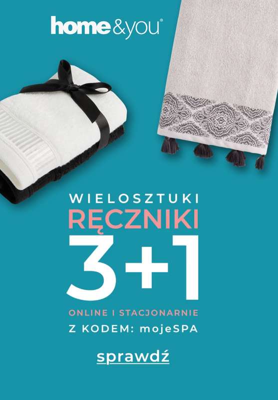 home&you - gazetka promocyjna Ręczniki 3+1 z kodem od niedzieli 16.11 do poniedziałku 01.12