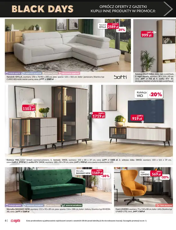 Salony Agata - gazetka promocyjna OLSZTYN: SALONY AGATA Wielkie Otwarcie Już 20.11! od czwartku 20.11 do soboty 29.11 - strona 6