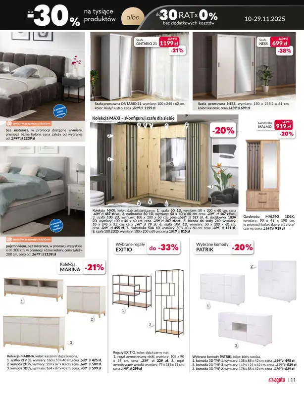 Salony Agata - gazetka promocyjna OLSZTYN: SALONY AGATA Wielkie Otwarcie Już 20.11! od czwartku 20.11 do soboty 29.11 - strona 11