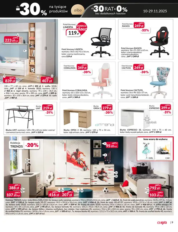 Salony Agata - gazetka promocyjna OLSZTYN: SALONY AGATA Wielkie Otwarcie Już 20.11! od czwartku 20.11 do soboty 29.11 - strona 9