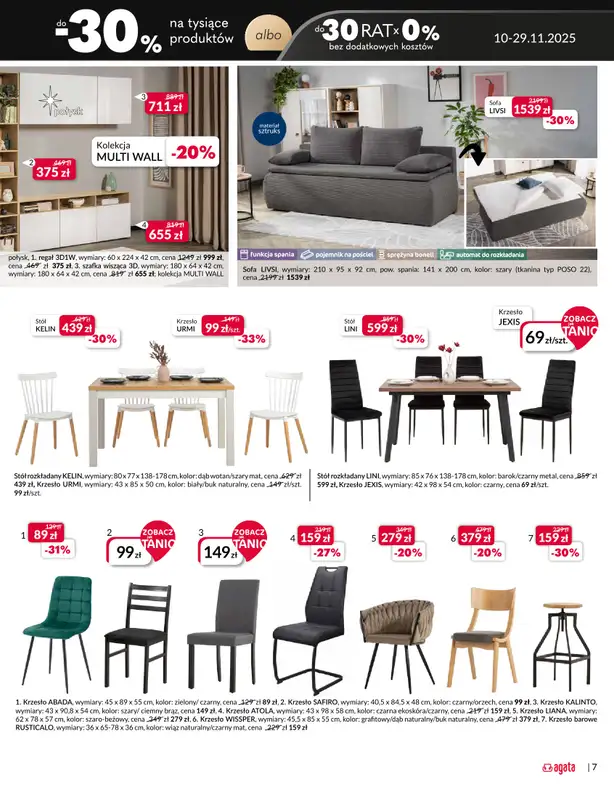 Salony Agata - gazetka promocyjna OLSZTYN: SALONY AGATA Wielkie Otwarcie Już 20.11! od czwartku 20.11 do soboty 29.11 - strona 7