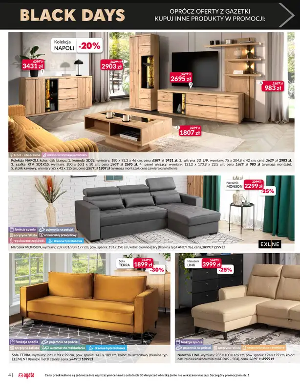 Salony Agata - gazetka promocyjna OLSZTYN: SALONY AGATA Wielkie Otwarcie Już 20.11! od czwartku 20.11 do soboty 29.11 - strona 4