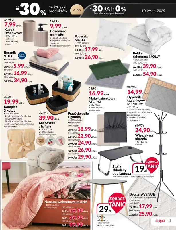 Salony Agata - gazetka promocyjna OLSZTYN: SALONY AGATA Wielkie Otwarcie Już 20.11! od czwartku 20.11 do soboty 29.11 - strona 15